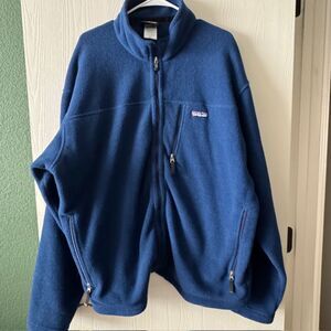 Patagonia Synchilla Men’s Blue Fleece Full Zip Jacket Size XXL